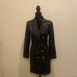 New York & Company Black Double-Breasted Blazer